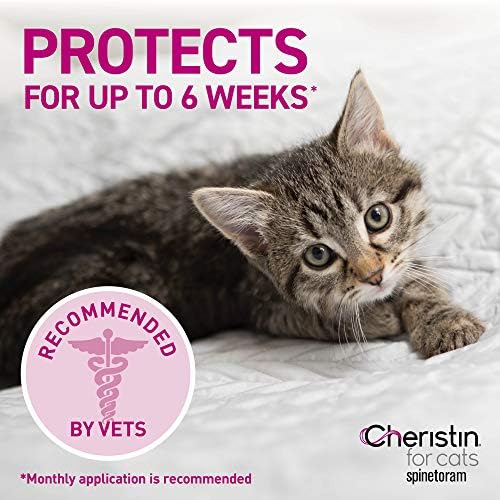 Cheristin for Cats Tópicos Prevenção de pulgas - começa a matar pulgas em 30 minutos, 6 doses