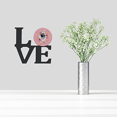 Tesouros de Caroline CK4162WALV Moscou Watchdog Flowers Pink Flowers Metal Wall Artwork Love,