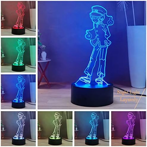 Laysinly Yugi Amane 3d Night Light LED Night Light Anime Figura Lâmpada de cabeceira Lâmpada de