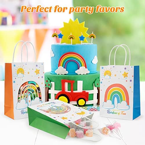 MOCOOSY 18 Pacote Festa de Rainbow Favor para crianças, Favor de festas de suprimentos, Rainbow Candy Treat Birthday Gift Decorações coloridas para festas para chá de chá de bebê Favor