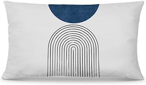Nogrit minimalista Arch Balance azul meados do século Tampa de travesseiro de arremesso moderno 12x20