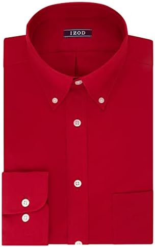 Camisa de vestido masculino da izod Cola de botão sólido de ajuste regular