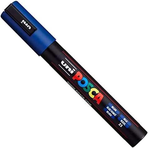 Posca Uni-Ball PC-5M Paint Marker Art Canens-1,8-2,5mm-Tons verdes azuis Conjunto de 8 canetas na