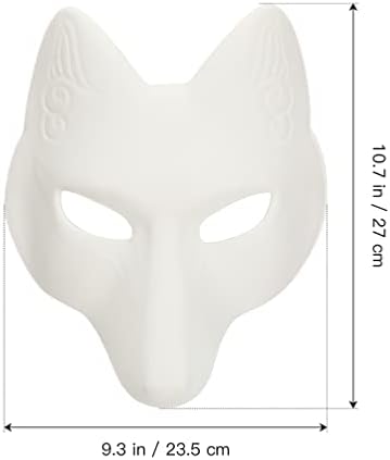 Kisangel 2pcs Fox máscara Face Full Face Halloween Máscaras Animais Diy Máscaras em branco não pintadas