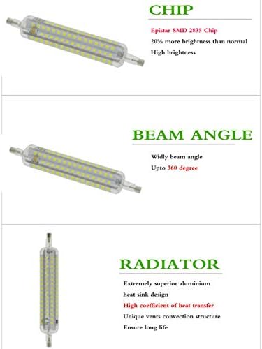 Lâmpada LED synl R7S Tipo J 118mm Bulbo LED 10W 164SMD 2835 Lâmpada de silicone 360 ​​° ângulo
