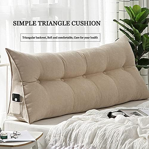 Aéfg Cama traseira almofada de almofada Triângulo Almofado de cunha, algodão e linho Queen Cushion Cabela
