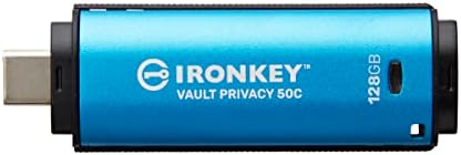 Kingston Ironkey Vault Privacy 50 USB-C 128 GB Flash Drive | FIPS 197 Certificado | XTS-AES 256 bits |