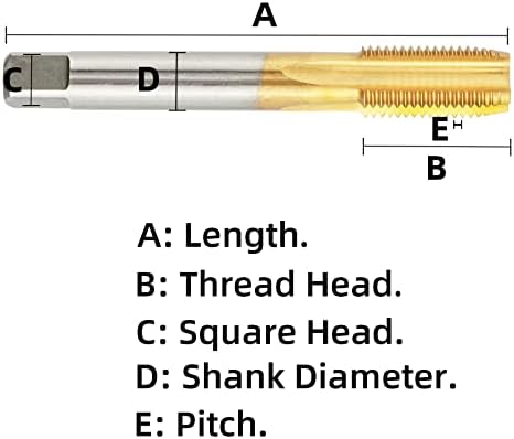ACRETEEL METRIC M26 X 1,75 HSS TI com flauta reta de Ti Torneira, M26 x 1,75 mm Máquina de rosca