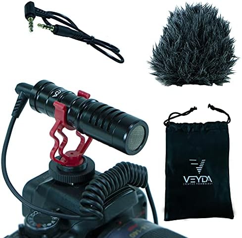 Cam Caddy Scorpion Jr Triple Shoe Camera Stabilizer com Veyda Universal Video Shotgun Microfone Pacote - Black