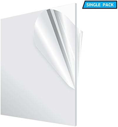 Folha de acrílico acrílico Adiroffice 12''x12 '' 1/8 '' grossa - transparente, folha de plástico