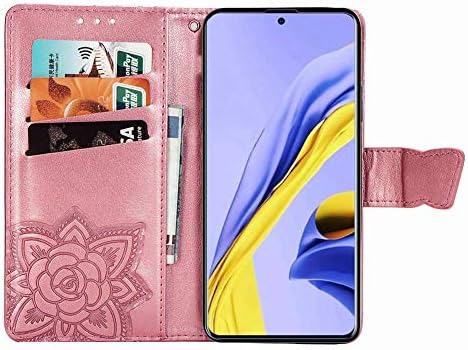 MEIKONST Diamond Butterfly Case para Galaxy A71 5G, elegante Bling Bling Flip Stand Stand Card Clop magnético