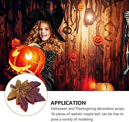 Aboofan 16pcs Halloween decoração de ação de graças simulação simulação bordo folhas de folhas de decoração