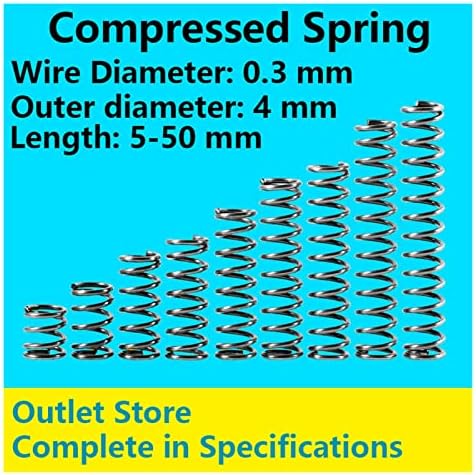 As molas de compressão são adequadas para a maioria dos reparos I Diâmetro do fio da mola de compressão da saída de mola de retorno é de 0,3 mm, o diâmetro externo é de 4 mm)