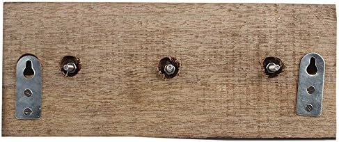 INDIANSHELF 2 PACK GOOK | Ganchos de cabide de parede | Ganchos marrons para casacos | Cabides de mochila de madeira | Ganchos florais para chaves na parede [10,16 cm]