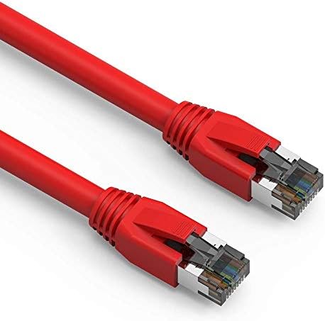 ACCL 1FT CAT.8 S/FTP Ethernet Cable Red 24AWG, 10 pacote