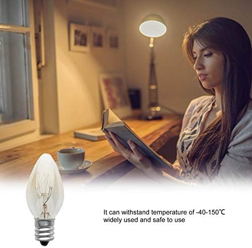 Lâmpada da lâmpada, lâmpada de salão E12 C7 15W, luz noturna segura e durável, ambiente de alta temperatura de até 150 °, adequado para lâmpadas de sal, lâmpadas de aroma, lâmpadas noturnas, 0,91✕2.13 polegadas