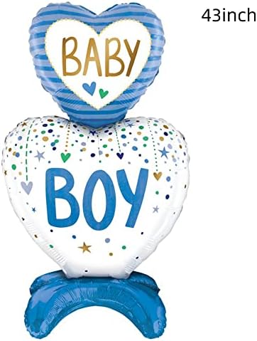 Balões decorados com 43 polegadas de menino de menino de menino ， Blue Baby Boy Foil Mylar Balões, balões