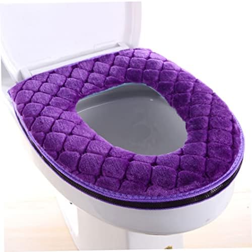 Capa de assento no vaso sanitário almofada de assento macia mais quente lavável tampa de assento almofadas