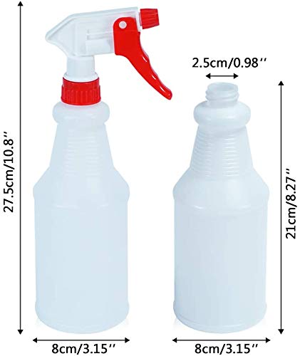 Garrafas de spray de plástico cosywell 750 ml 25 onças garrafa de pulverização pesada 2 pacote à prova de vazamento