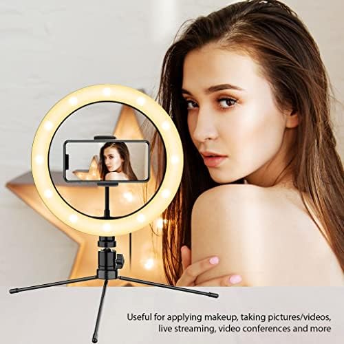 Bright selfie Ring Tri-Color Light Compatível com seu Sony Z 10 polegadas com remoto para transmissão ao