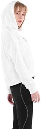 Hoodies cultivados Mulheres Pullover estético Grunge Grunge Cute Fleece White Crop Sweater Sweater