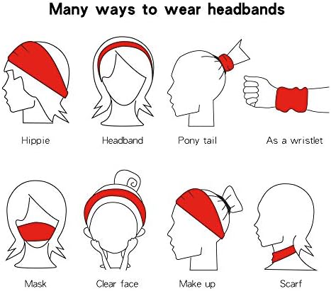 Bandas de cabeça para mulheres sem deslizar o cabelo turbante Elastic Hair Bands Workout Running