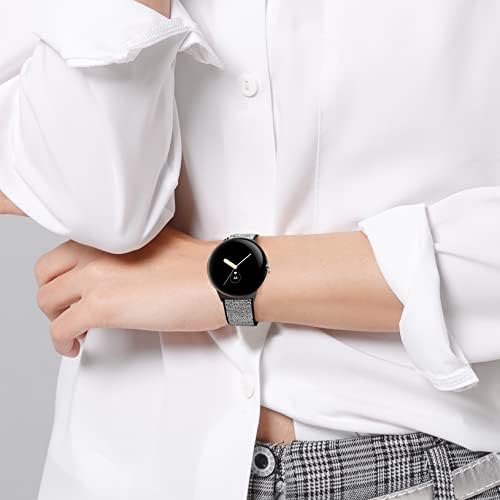 Laband 2 Pacote de nylon elástico compatível com banda de relógio do Google Pixel para homens, elástica
