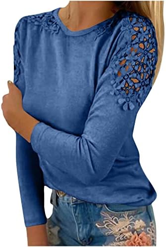 Camisas clássicas de ombro feminino Camisas clássicas de lã de lã de lã de pescoço colorido Bloups