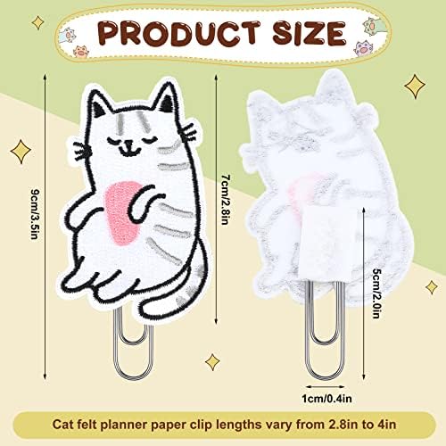 15 PCs Cat Paper Clips Funny Cat Bookmarks Planner Clips Cute Cat Office Supplies Gato Amante Presentes