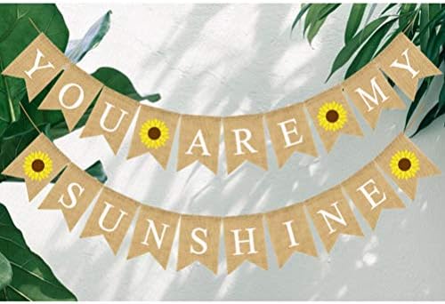 Amofun You Are My Sunshine Banner Sunflower Bandlap Banner Banner Swallowtail Linen Bunting Garland