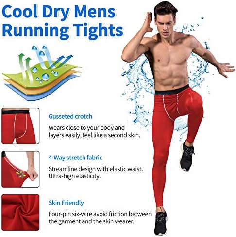 Calças de compressão masculina Leggings atléticos frios Treino de calças justas esportes ativos