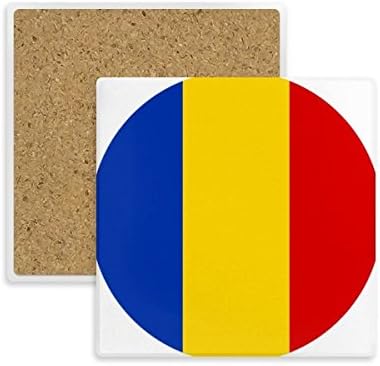 Romênia Bandeira Nacional Símbolo Europeu Padrão quadrado Copaster Cup Holder de pedra absorvente