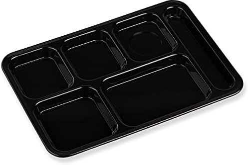Carlisle FoodService Products Bandeja de 6 compartimentos, 10 x 14, preto