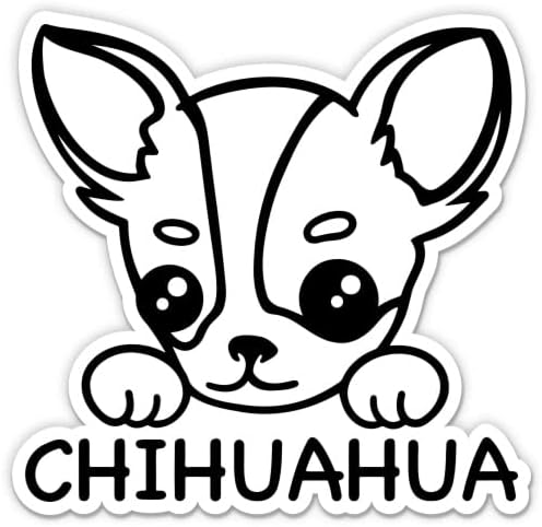 Adesivos Chihuahua - 2 pacote de adesivos de 3 - vinil impermeável para carro, telefone, garrafa de
