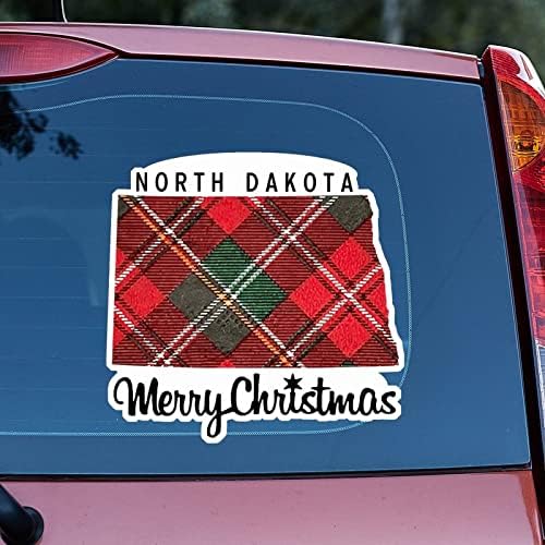 Adesivos de natal Dakota do norte adesivos estaduais Merrry natal Dakota norte Mapa Car Decalque