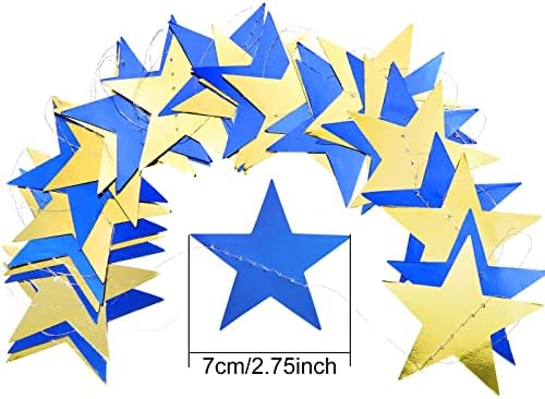 Decoração de banner de estrela glitter estrela, 130 pés de estampa dourada de 130 pés Banner de estamenha