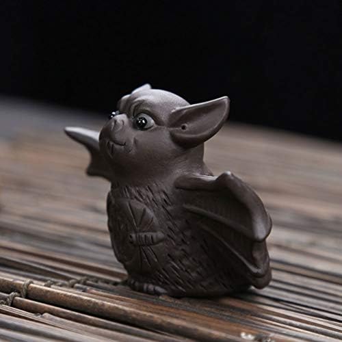 Besportble Bat Feliz Tea Pet Halloween Bat Figura Decoração Cerâmica Estátua do morcego