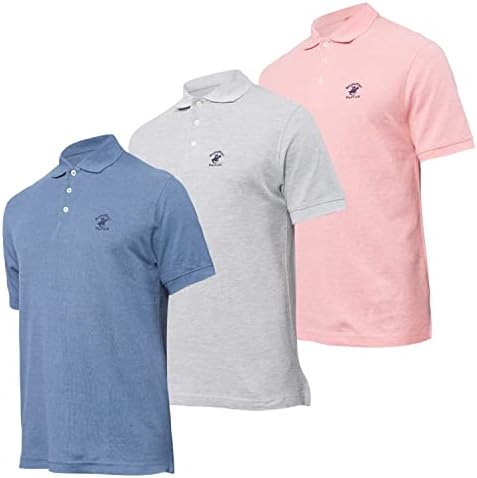 3 camisas de pólo para homens - camisas de golfe para homens, camisas pólo pique masculinas