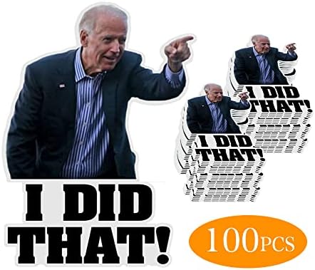 Vargtr 100 PCs Eu fiz esses adesivos Biden, engraçado Joe Biden Eu fiz isso adesivos apontados para os