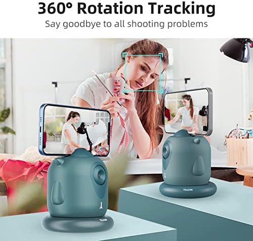 Suporte de telefone de rastreamento de rosto automático, 360 Smart Selfie Tripod Mount Fast Movie Moving Tracker