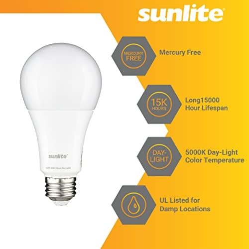 Sunlite 41680 lâmpada A21 de 3 vias, 6/12/19 watts, 800-1500-2100 lúmens, Base E26 média, omni-Directional, Ul