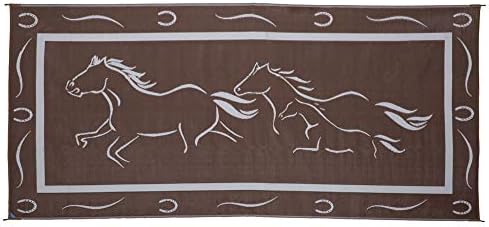 Acampamento elegante gh8117 marrom/branco 8 'x 11' cavalos galopando tapete, 1 pacote