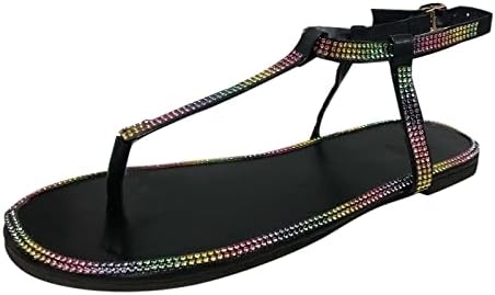 Sandálias de USyfakgh para mulheres sandálias de chinelos elegantes para mulheres sandálias planas