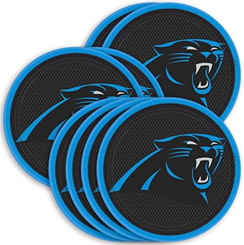 AMScan Party Supplies Designware Carolina Panteras NFL Placas redondas, preto e azul, 9 , 8 ct