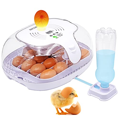 Khearpsl 16 Incubadora de ovos Incubadora de ovos com vendeiro de ovo, controle de temperatura,