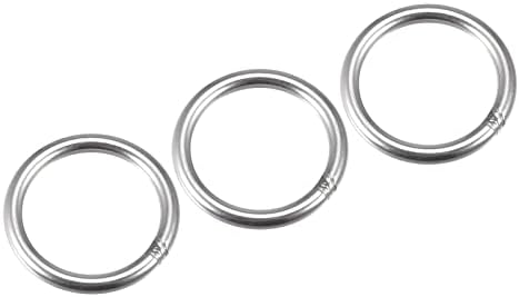 Metallixity 304 Aço inoxidável o anéis 3pcs, anel redondo soldado - para objetos pendurados