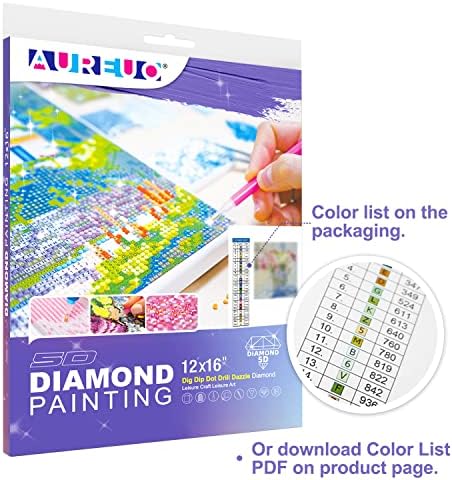 Kit de pintura de diamante aureuo para adultos e crianças em tela esticada 5d arte de arte completa