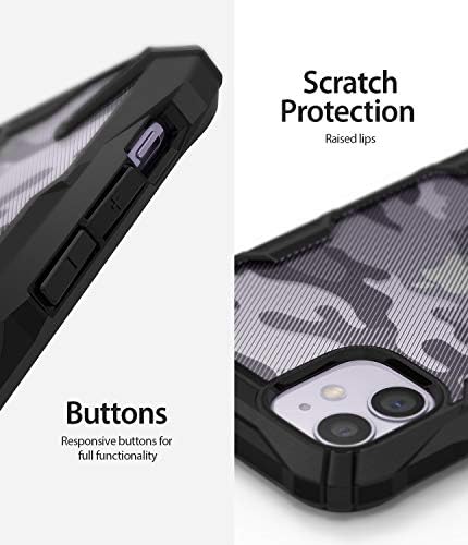Ringke Fusion-X Compatível com a caixa do iPhone 11, padrão 3D semi-transparente texturizado com cobertura de proteção
