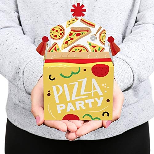 Big Dot of Happiness Pizza Party Time - Tratar favores da festa da caixa - chá de bebê ou festa de aniversário