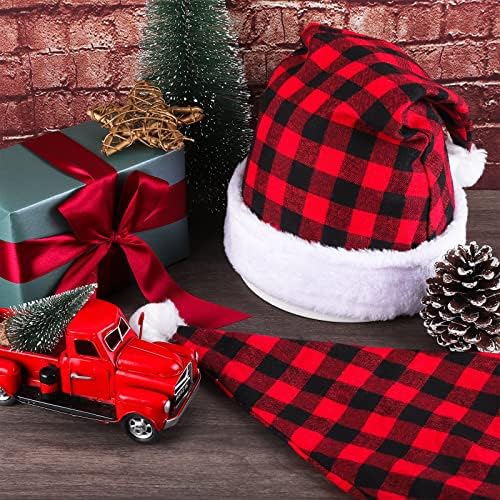 Fovths Christmas Papai Noel Hat Red e Black Papai Noel Hat com Brim Brim para homens Men Men Christmas